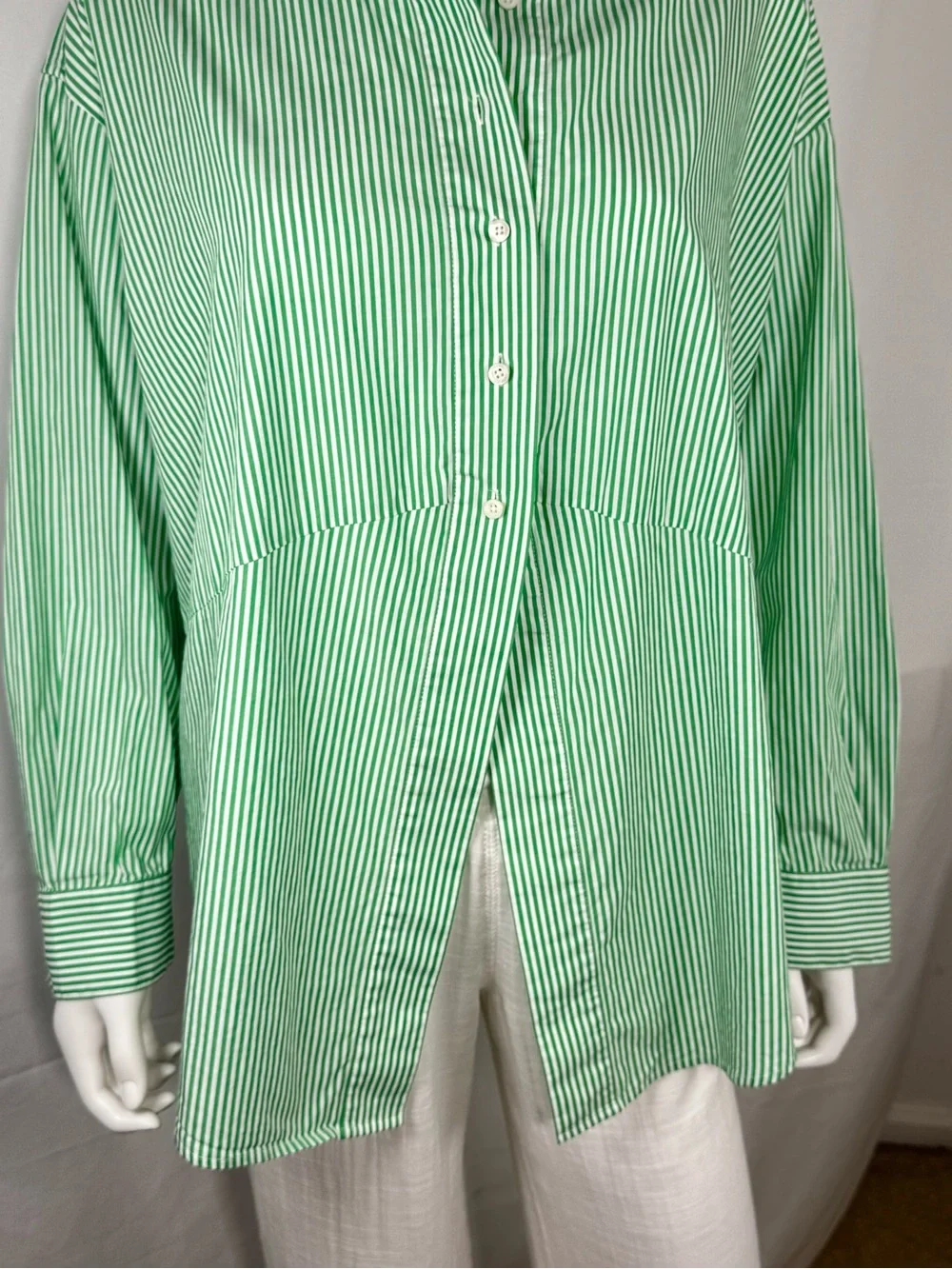 Favorite Daughter The Door’s Always Open Ex-Boyfriend Shirt Green Stripe S - Picture 5 of 11